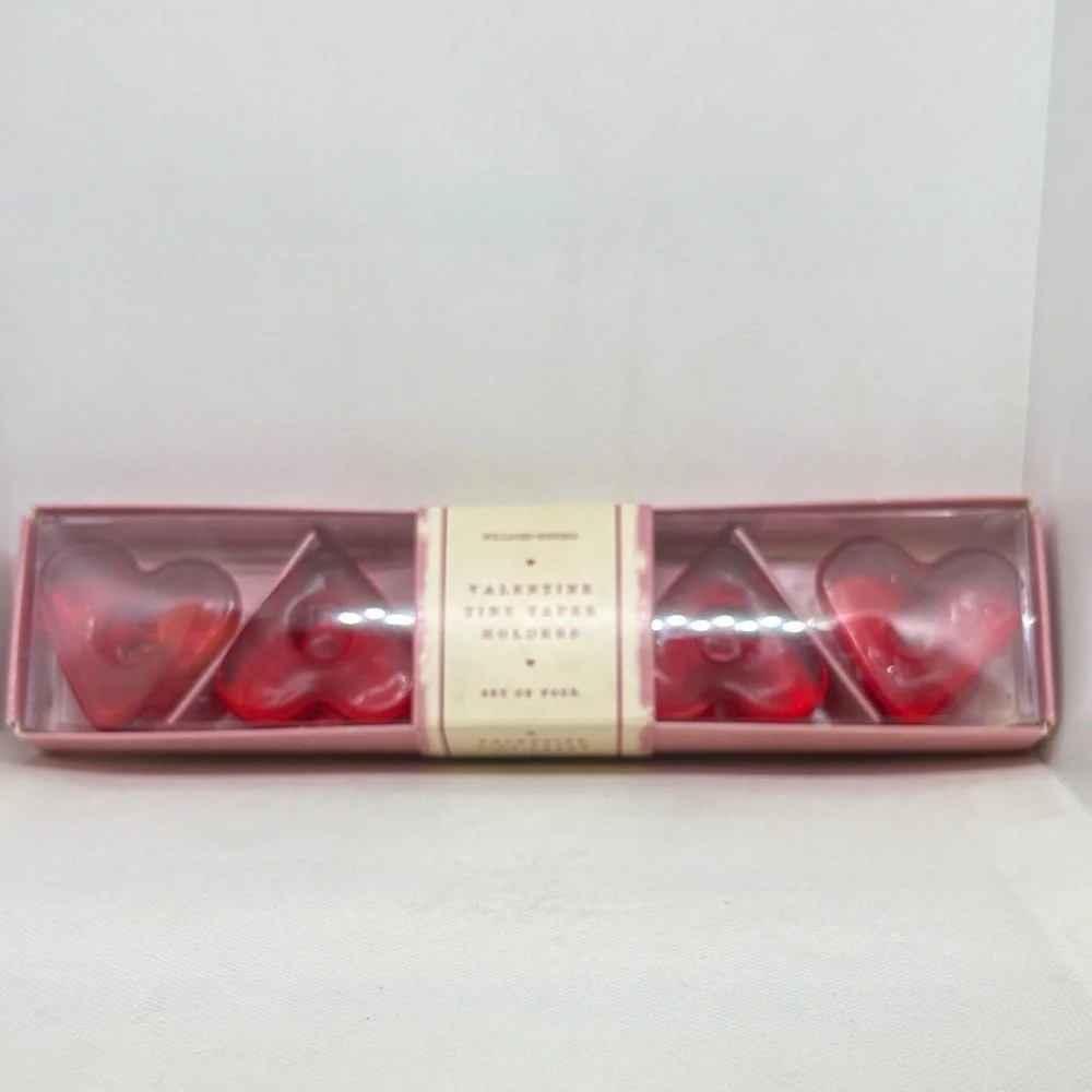 Williams Sonoma Heart-Shaped Tiny Taper Holders Set NWT
